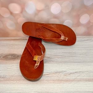 Rainbow Luxury Leather Single Layer Flip-flop